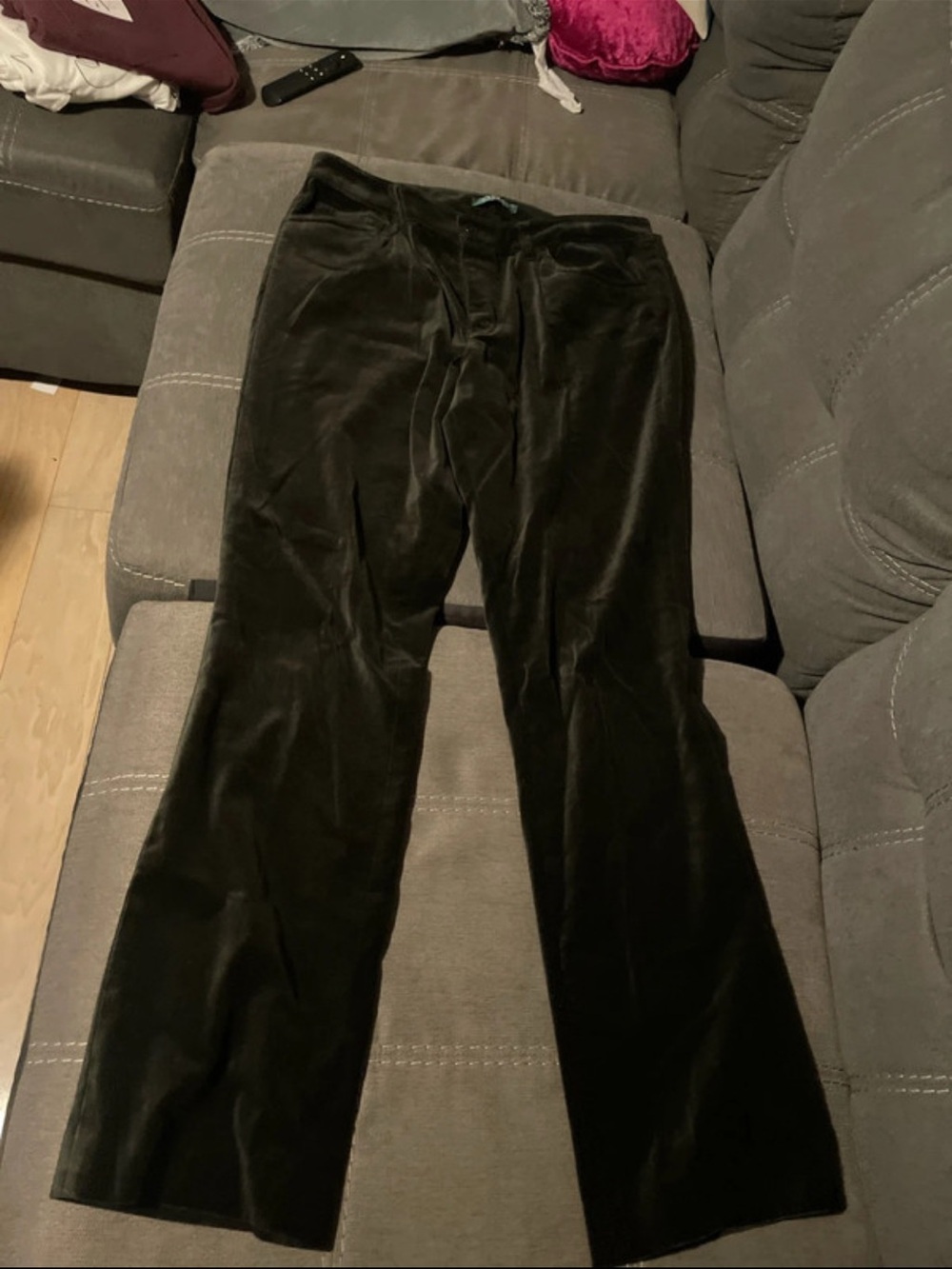 Lauren Ralph Lauren Women's Velvet Boot Cut Pants - Dark Olive